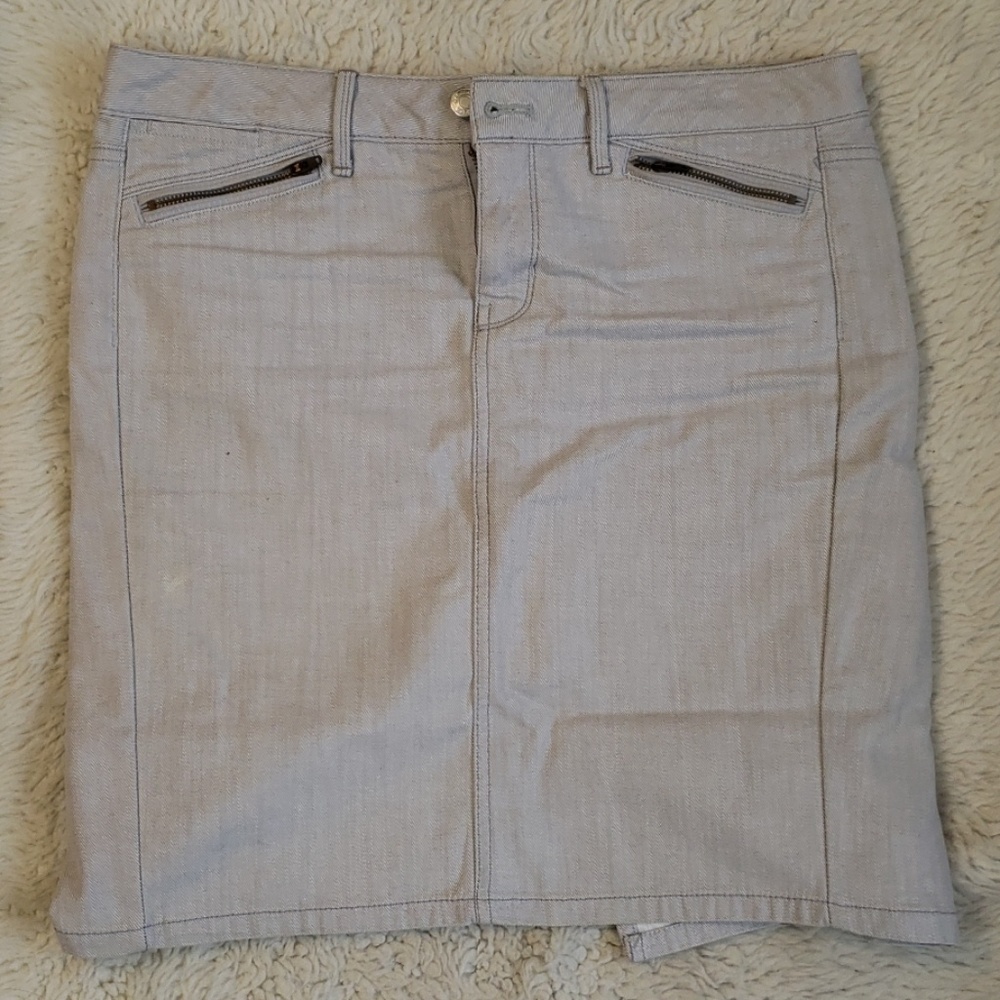 Hip silver jean skirt
